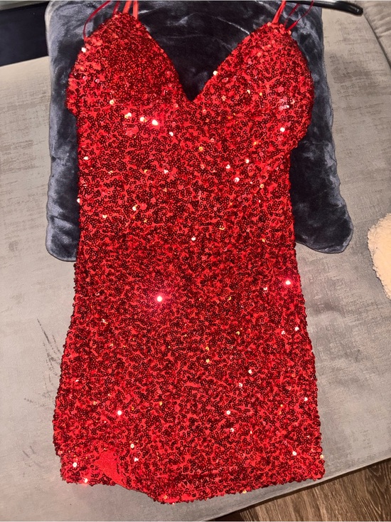 Fashion Nova Dresses & Skirts - Fashion Nova Red Sequin Spaghetti Strap Mini Dress